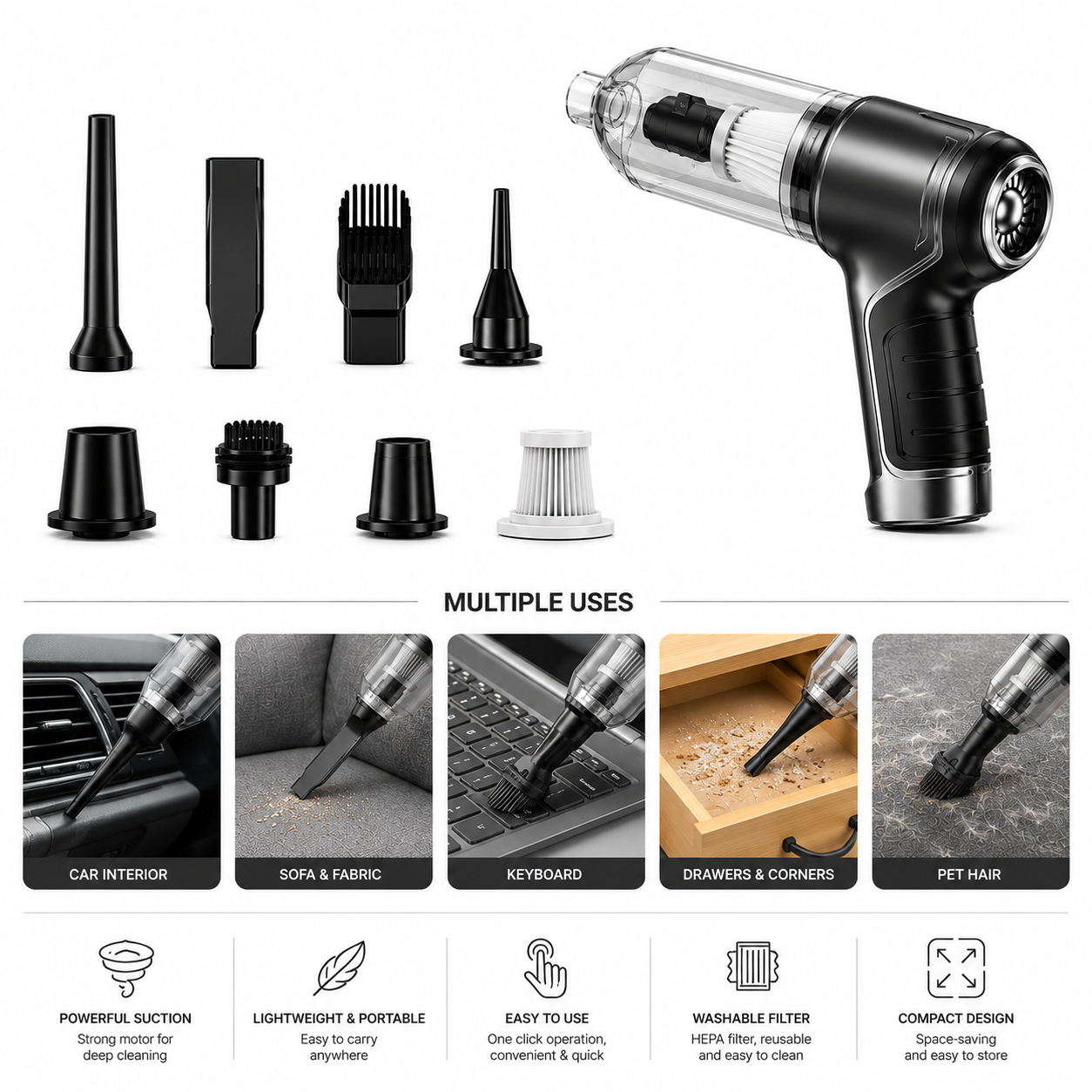 Wireless Powerful Car Vacuum Cleaner